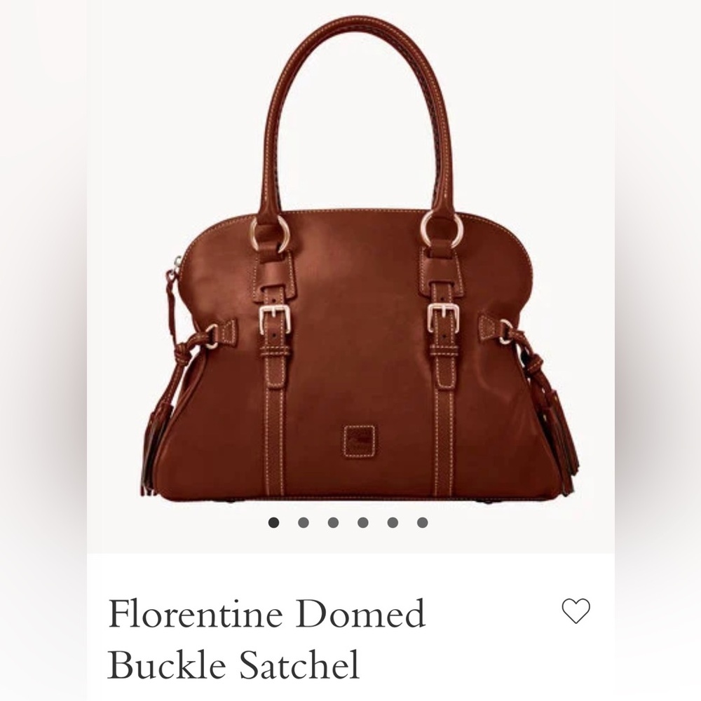 Dooney & Bourke Brown Leather Florentine Domed Buckle Satchel